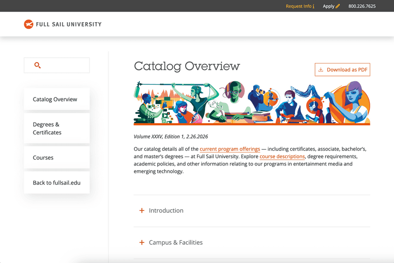 Full Sail homepage