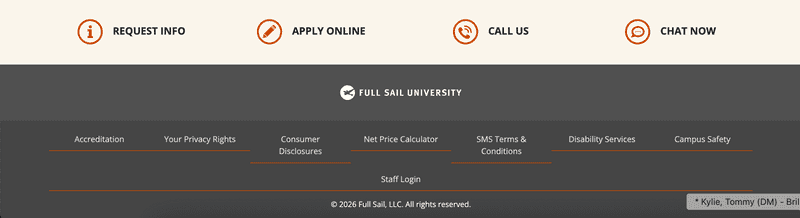 Full Sail footer