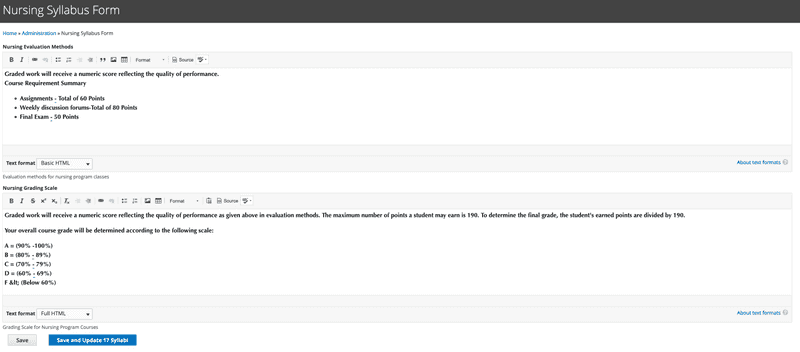 Global Syllabus Management Administration Form