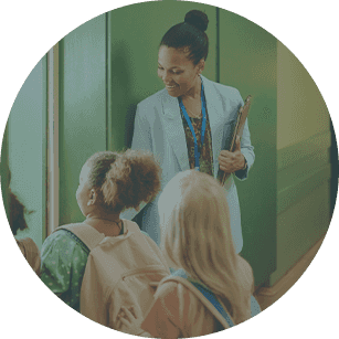 parents walking with students