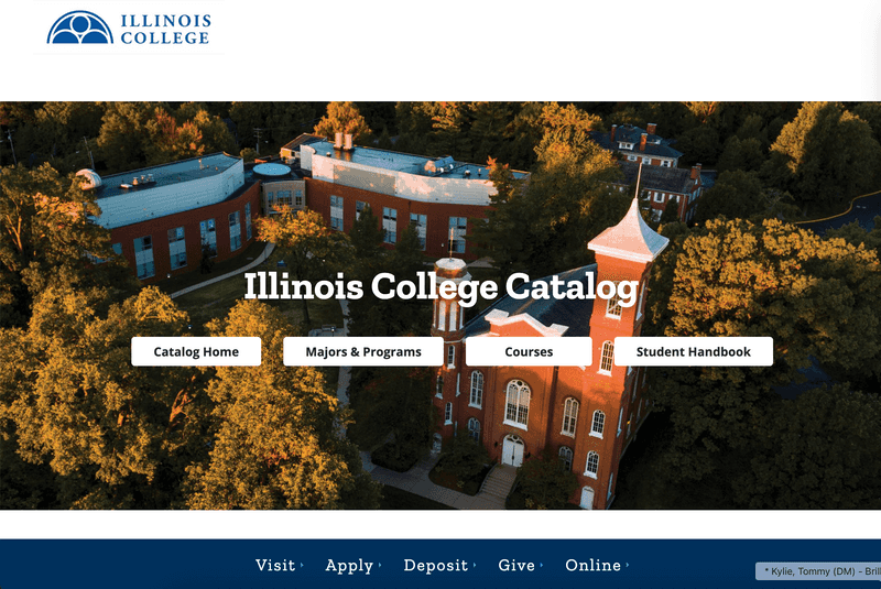 Illinois College homepage