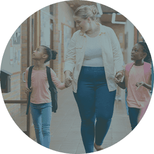 parents walking with students