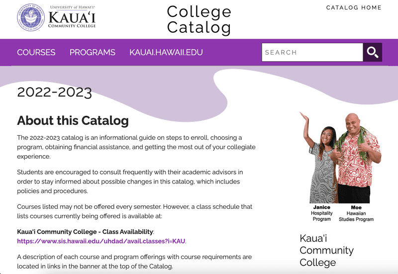 Kaua‘i Community College Course Catalog
