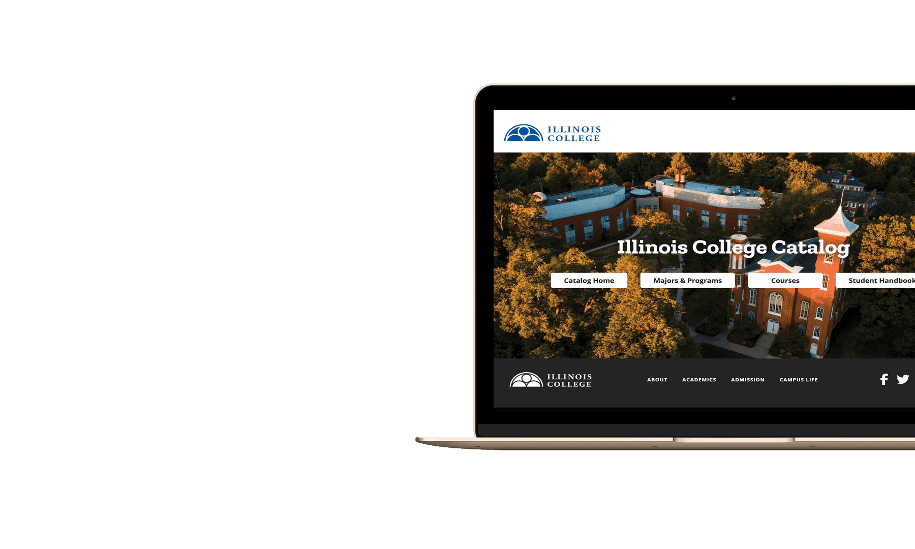 University Catalog displayed on a laptop