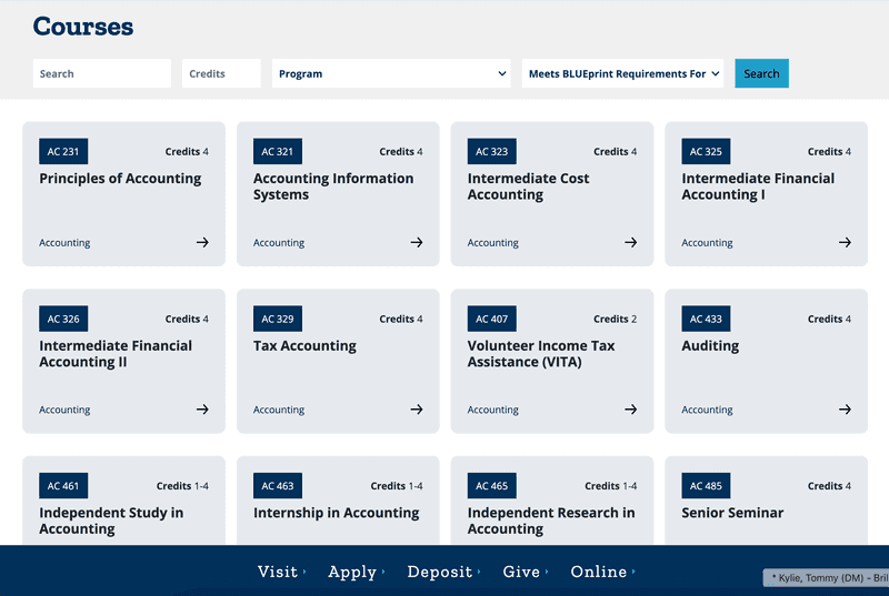 Illinois College courses page